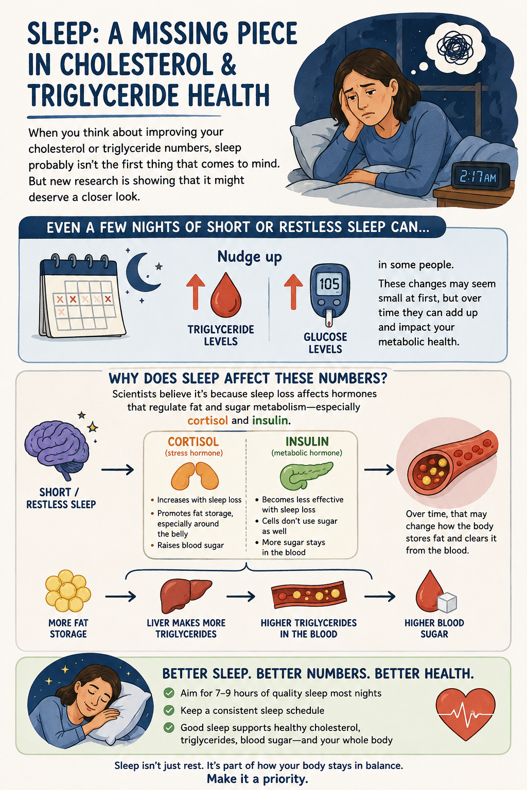How Sleep May Shape Your Cholesterol, Triglycerides, and Blood Sugar