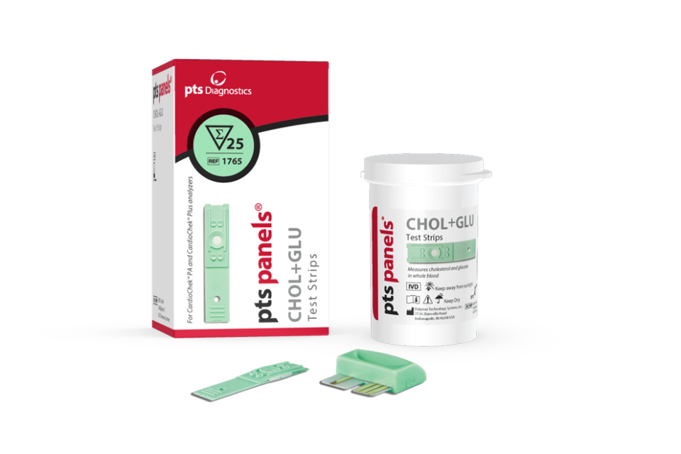 Cholesterol + Glucose Test Strips P/N 1765